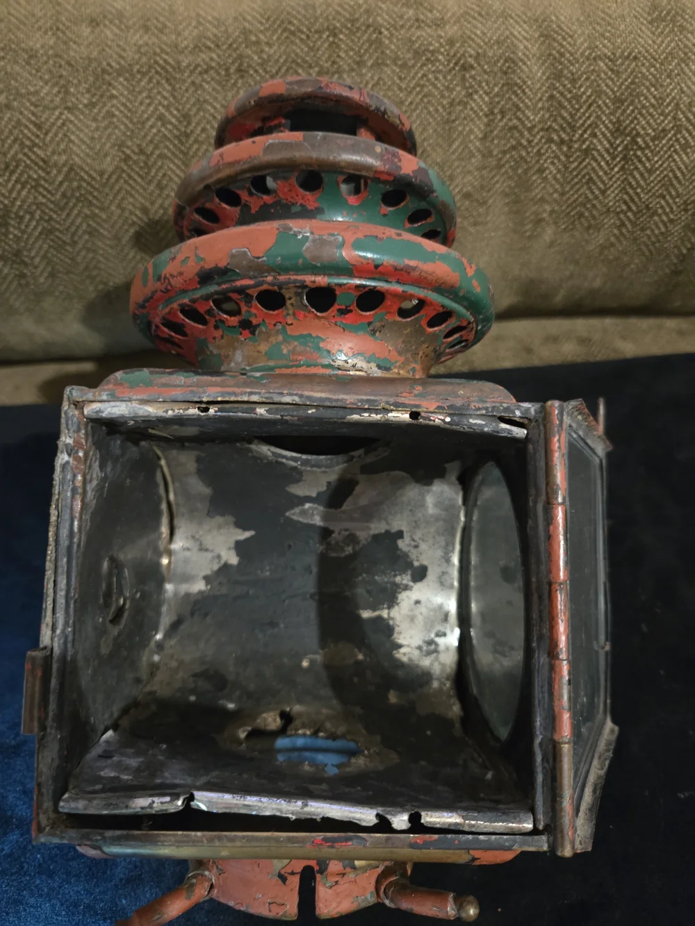 Vintage Green and Orange Decorative Lantern - Headlamp